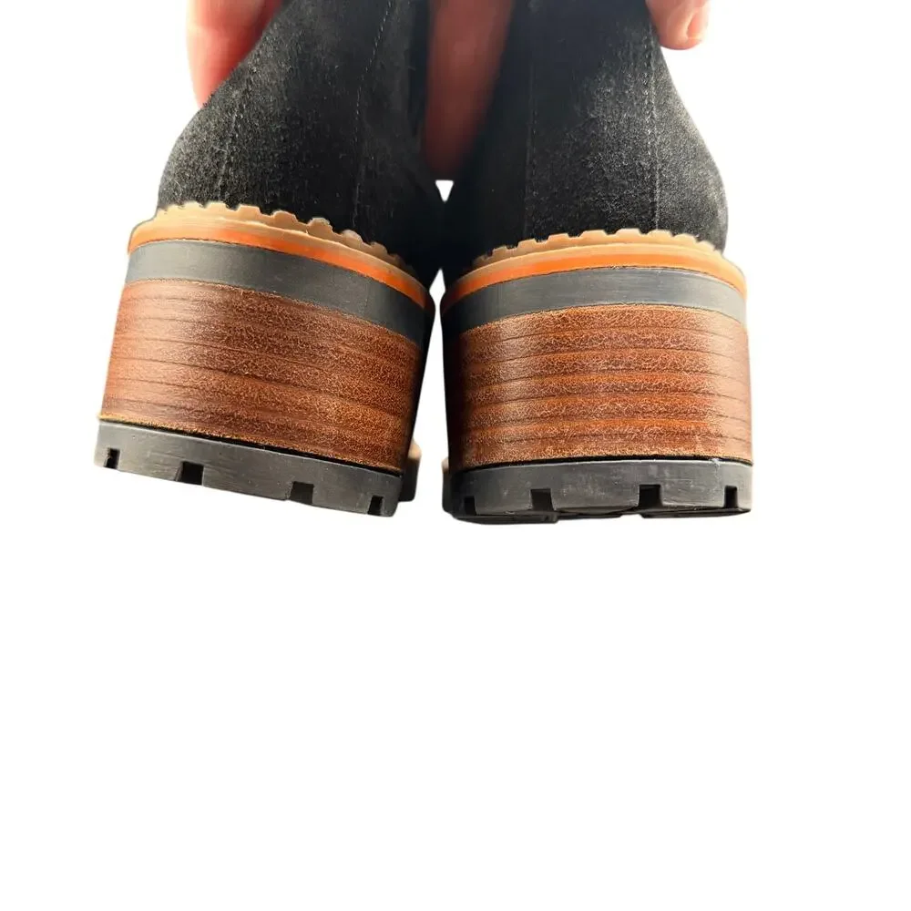 Bertuchi Suede Chelsea Ankle Boots Lug Sole Block Heel EU 39 US 8 8.5